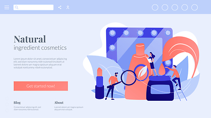 Image showing Organic cosmetics concept landing page.