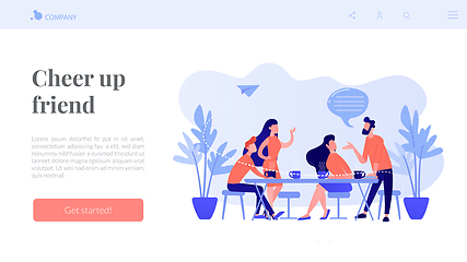 Image showing Friends meeting concept landing page.