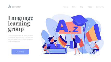 Image showing Foreign language workshop concept landing page.