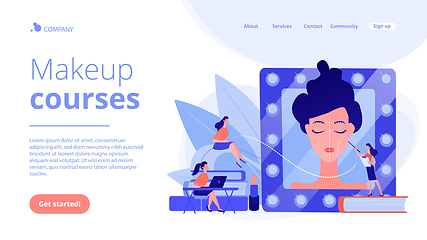 Image showing Makeup courses concept landing page.