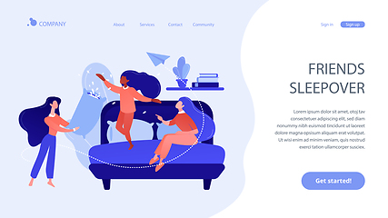 Image showing Pajama party concept landing page.