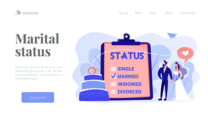 Image showing Relationship status concept landing page.