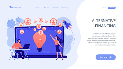 Image showing Crowdfunding concept landing page.
