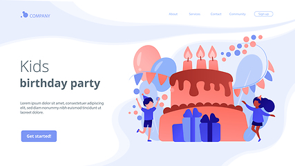 Image showing Kids birthday concept landing page.