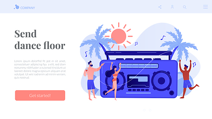 Image showing Beach party concept landing page.
