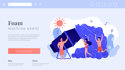 Image showing Foam party concept landing page.