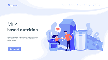 Image showing Dairy products concept landing page.