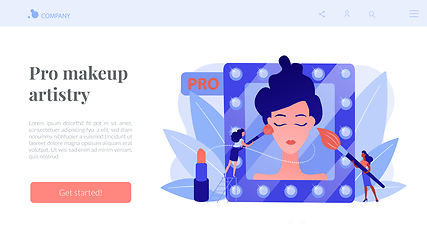Image showing Professional makeup concept landing page.