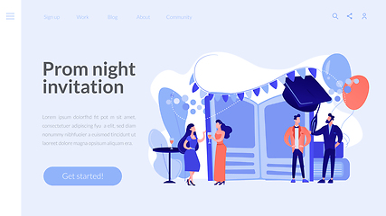 Image showing Prom party concept landing page.