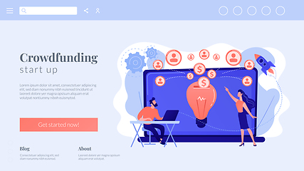 Image showing Crowdfunding concept landing page.