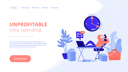 Image showing Procrastination concept landing page.