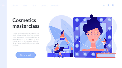 Image showing Makeup courses concept landing page.