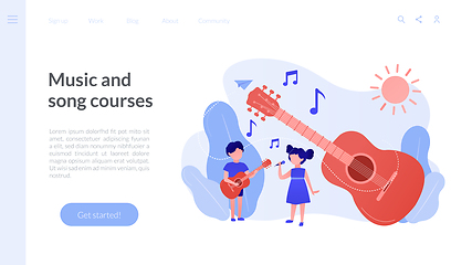 Image showing Musical camp concept landing page.