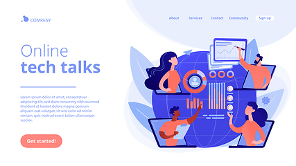 Image showing Online tech talks concept landing page