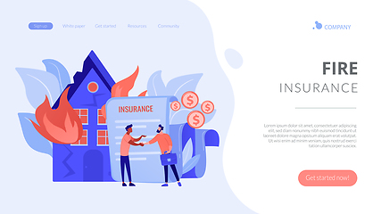 Image showing Fire insurance concept landing page.