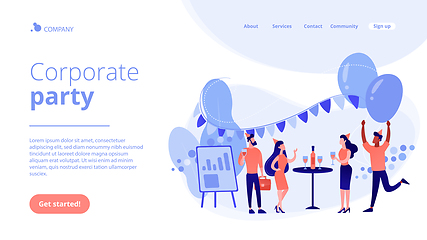 Image showing Corporate party concept landing page.