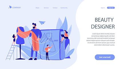 Image showing Fashion design concept landing page.