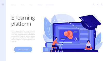 Image showing Online education platform concept landing page.