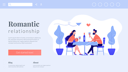 Image showing Romantic date concept landing page.