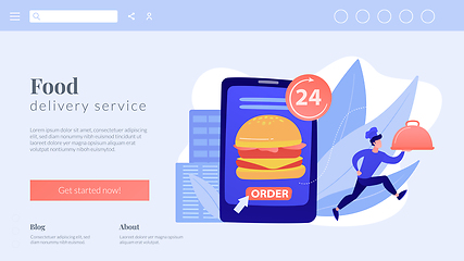 Image showing Food delivery service concept landing page.