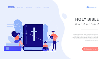 Image showing Holy bible concept landing page.