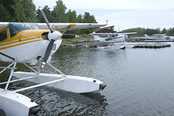 Image showing Three seaplanes