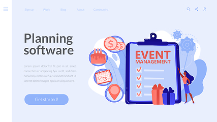 Image showing Event management concept landing page.