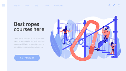 Image showing Summer ropes course concept landing page.