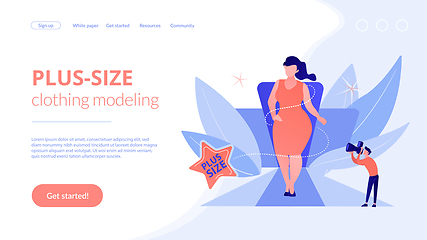 Image showing Plus size models concept landing page.