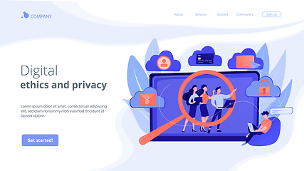 Image showing Digital ethics and privacy concept landing page