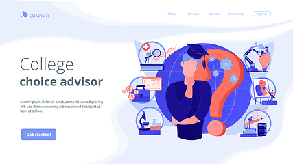 Image showing College choice concept landing page
