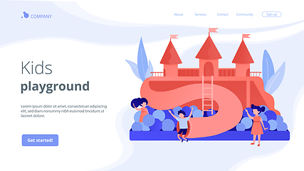 Image showing Kids playground concept landing page.