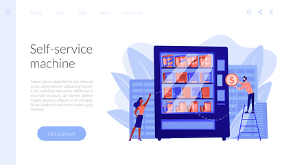 Image showing Vending machine service concept landing page.