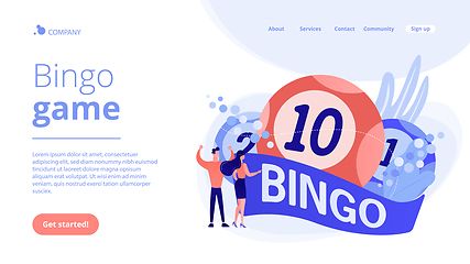 Image showing Lottery game concept landing page.