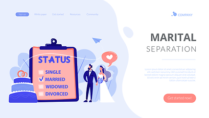 Image showing Relationship status concept landing page.