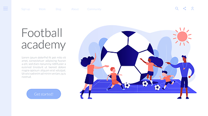 Image showing Soccer camp concept landing page.