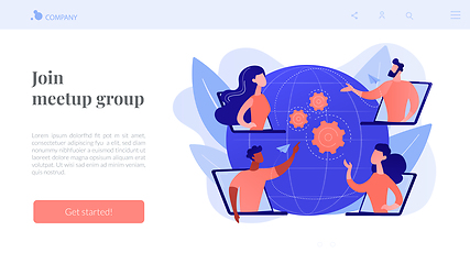 Image showing Online meetup concept landing page