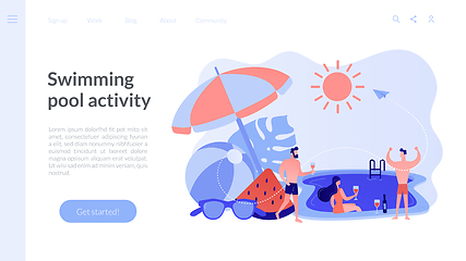 Image showing Pool party concept landing page.