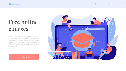Image showing Online courses concept landing page.