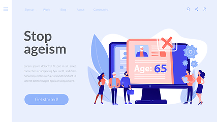 Image showing Ageism social problem concept landing page