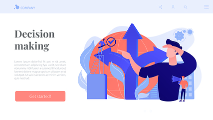 Image showing Decision making concept landing page