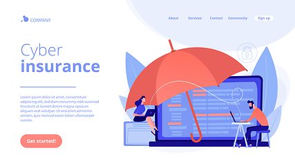 Image showing Cyber insurance concept landing page.