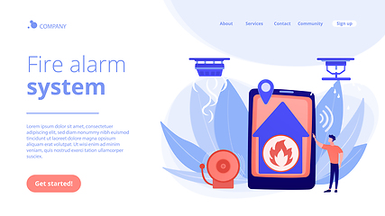 Image showing Fire alarm system concept landing page.