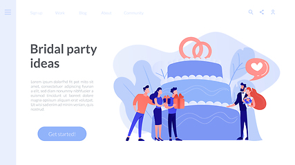 Image showing Wedding party concept landing page.