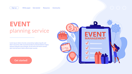 Image showing Event management concept landing page.