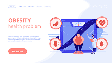 Image showing Obesity health problem concept landing page.