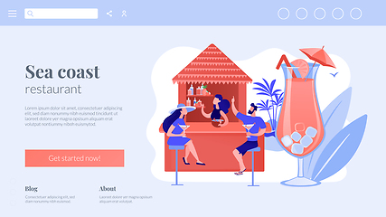 Image showing Beach bar concept landing page.