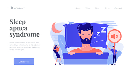 Image showing Night snoring concept landing page.