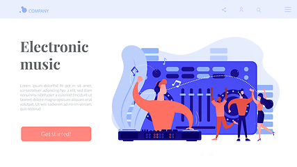 Image showing Electronic music concept landing page.