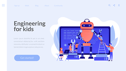 Image showing Engineering for kids concept landing page.